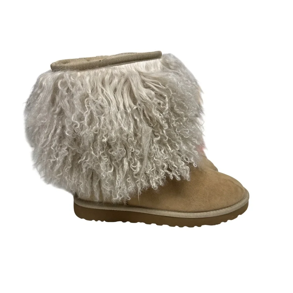 UGG Womens Australia Sheepskin Cuff Boots Sand/Natural Womens 7
